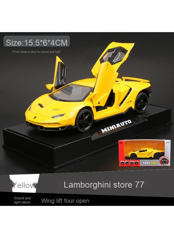 1:32 Lambo LP770 Car Model Toy Child Sound and Light Pull Back Car Zinc Alloy Toys for Kids Boy Girl Gift