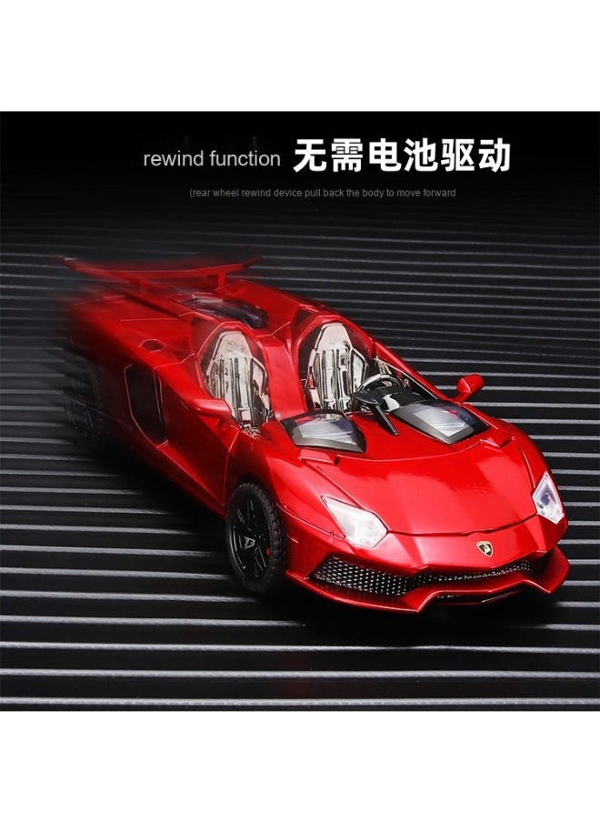 1:32 Lamborghini Convertible Sports Car Alloy Car Diecast Metal Model Sound Light Pull Back Toy Miniatures Gift for Children