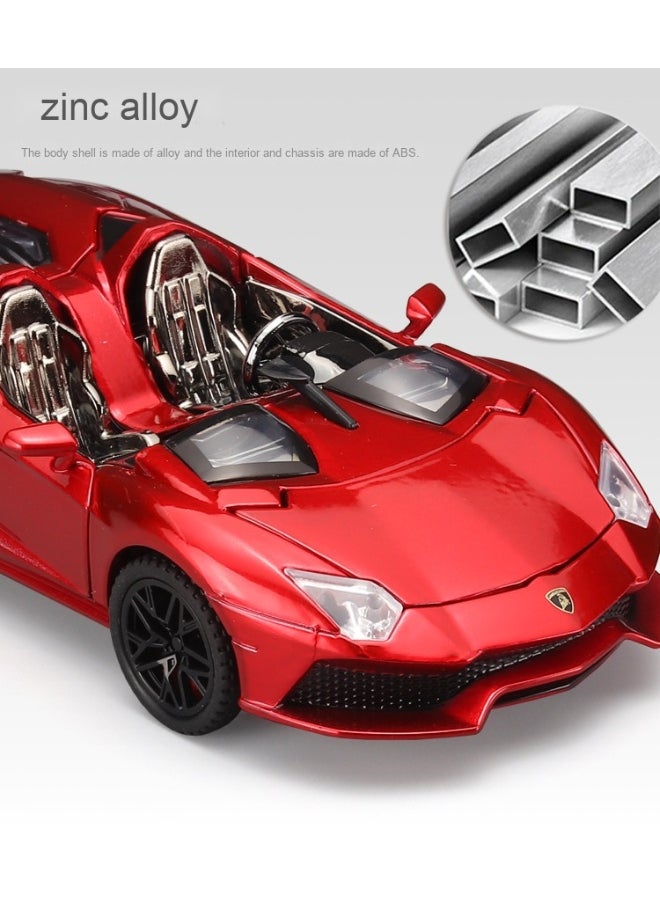 1:32 Lamborghini Convertible Sports Car Alloy Car Diecast Metal Model Sound Light Pull Back Toy Miniatures Gift for Children