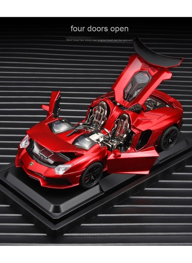 1:32 Lamborghini Convertible Sports Car Alloy Car Diecast Metal Model Sound Light Pull Back Toy Miniatures Gift for Children