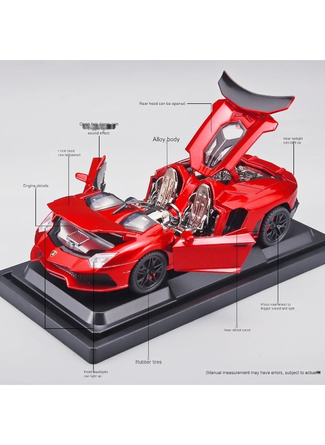 1:32 Lamborghini Convertible Sports Car Alloy Car Diecast Metal Model Sound Light Pull Back Toy Miniatures Gift for Children