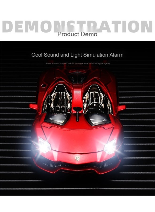 1:32 Lamborghini Convertible Sports Car Alloy Car Diecast Metal Model Sound Light Pull Back Toy Miniatures Gift for Children