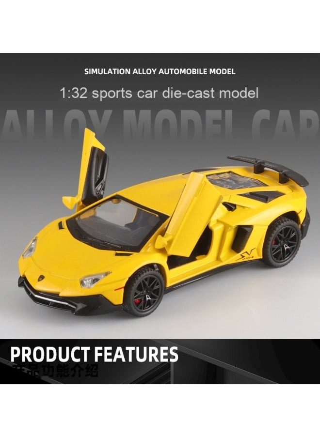 Alloy Collectible Lambo Toy Car Model Pull Back Die-Cast Vehicle with Lights and Sound