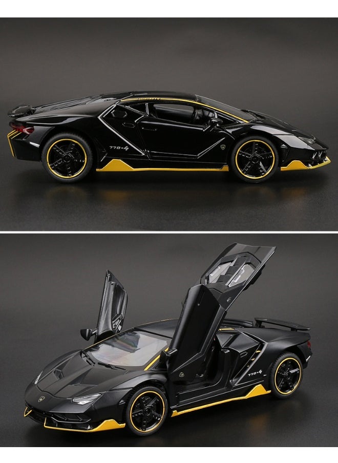 1:32 Lambo LP770 Car Model Toy Child Sound and Light Pull Back Car Zinc Alloy Toys for Kids Boy Girl Gift