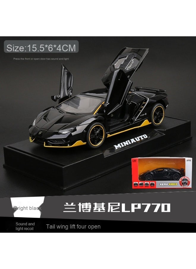 1:32 Lambo LP770 Car Model Toy Child Sound and Light Pull Back Car Zinc Alloy Toys for Kids Boy Girl Gift
