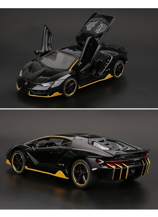 1:32 Lambo LP770 Car Model Toy Child Sound and Light Pull Back Car Zinc Alloy Toys for Kids Boy Girl Gift