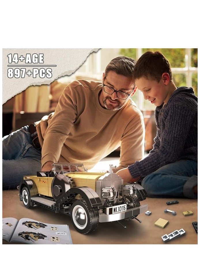 مجموعة بناء سيارات كلاسيكية مكونة من 10115 قطعة، مجموعة مكعبات بناء نموذج سيارة كلاسيكية من MOC، هدية للأطفال من سن 14 عامًا فما فوق/عشاق المجموعات للبالغين (897 قطعة، إصدار ثابت)