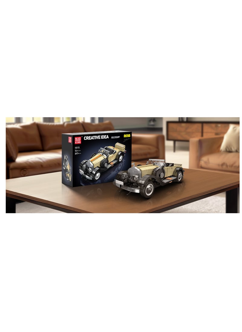 مجموعة بناء سيارات كلاسيكية مكونة من 10115 قطعة، مجموعة مكعبات بناء نموذج سيارة كلاسيكية من MOC، هدية للأطفال من سن 14 عامًا فما فوق/عشاق المجموعات للبالغين (897 قطعة، إصدار ثابت)