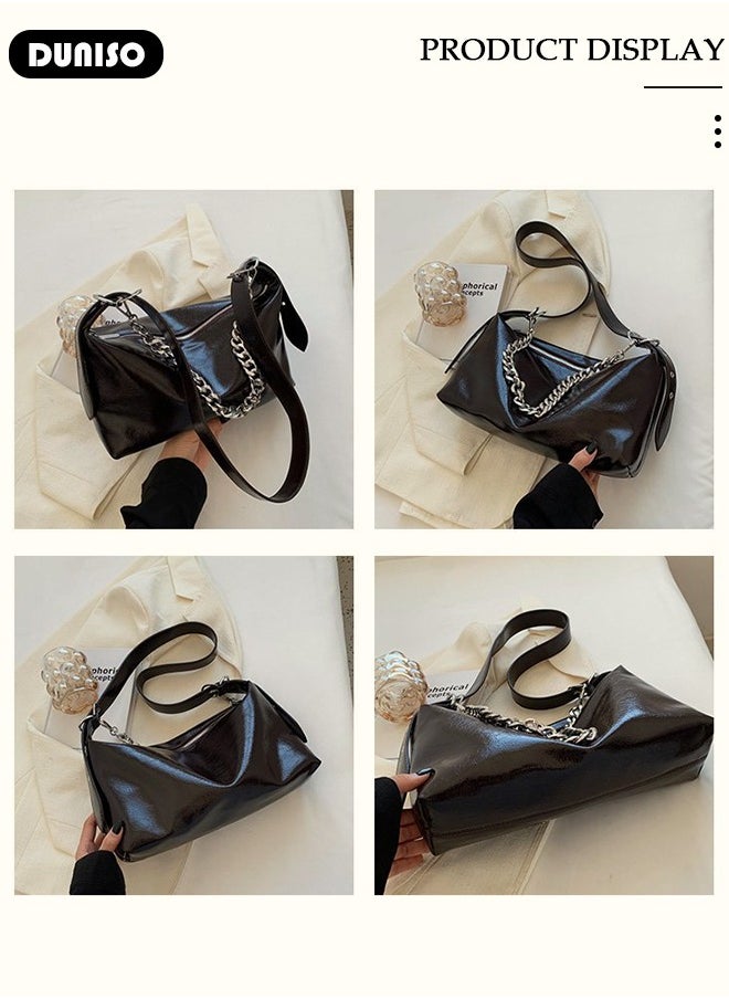 Women's Shoulder Tote Bag Faux Leather Handbag For Women Large Capacity Bucket  Crossbody Bag Fashionable Travel Messenger Bag Shoulder Bag For Ladies Girls College Students
