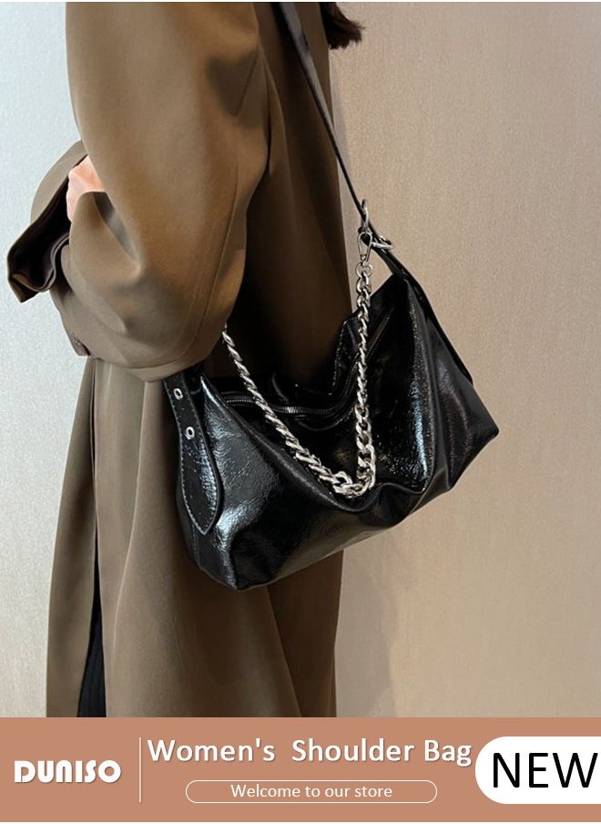 Women's Shoulder Tote Bag Faux Leather Handbag For Women Large Capacity Bucket  Crossbody Bag Fashionable Travel Messenger Bag Shoulder Bag For Ladies Girls College Students