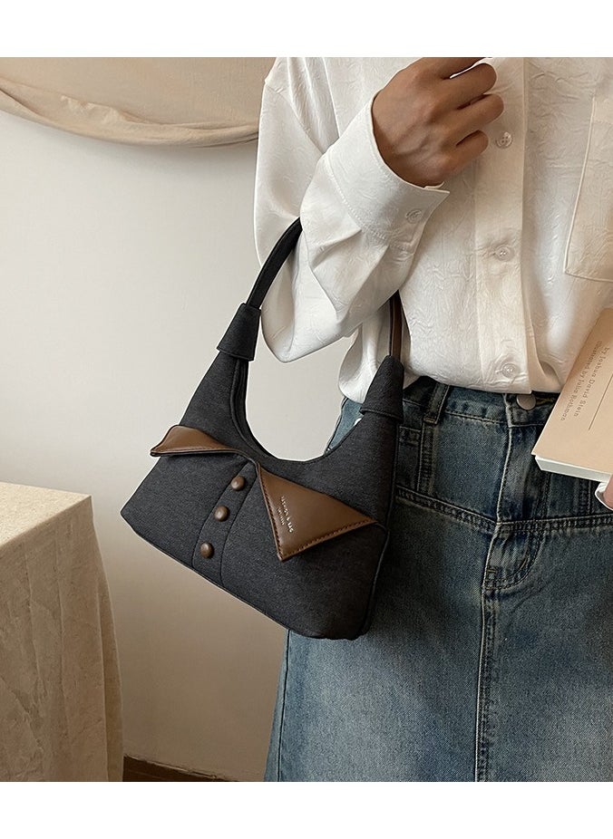 Color Blocking Splicing Trendy Tote Bag