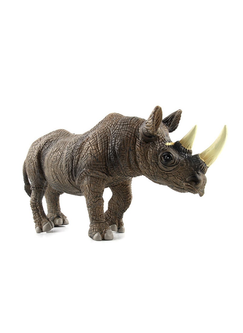 Wild Animal Simulation Model Desktop Ornaments Children's Toys (Rhino)