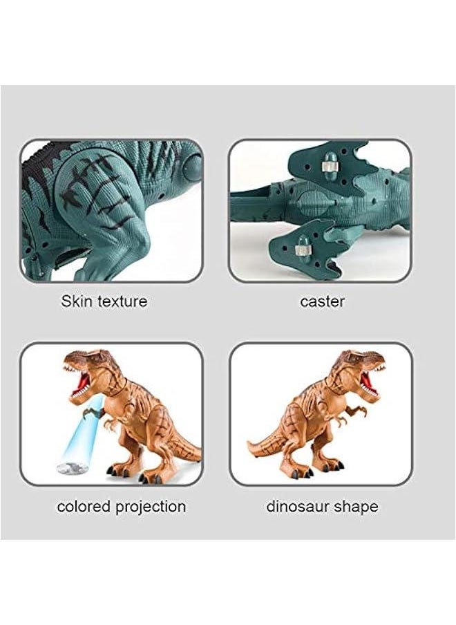 Simulated Flame Mist Spray Electric T-Rex Dinosaur Toy,Walking Tyrannosaurus Rex with Fire Breathing,Laying Eggs,Roaring Sound,Red Glowing Eyes(Blue)