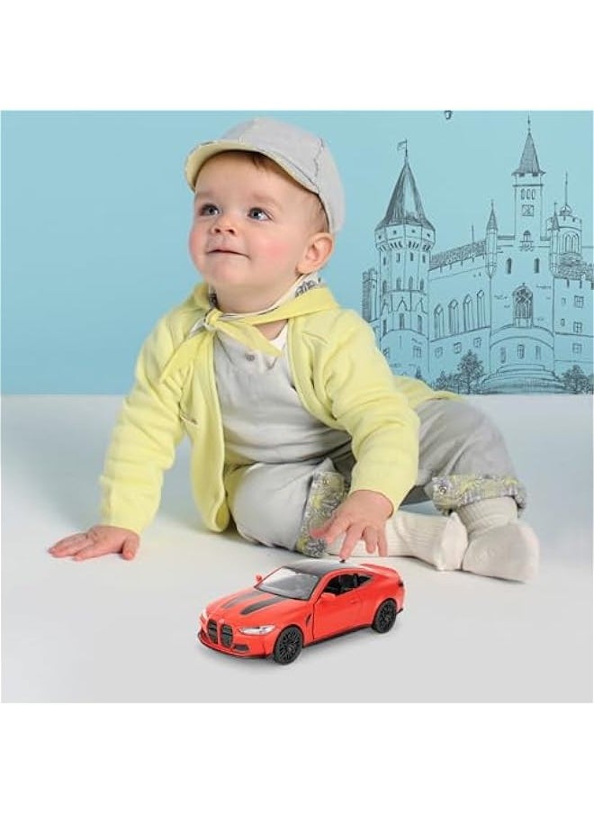 1/36 BMW M4 CSL Model Car, Alloy Toy Car with Pullback Function, Suitable for Collecting and Decorating Model Toys, Car Gifts for Boys and Girls (Red)