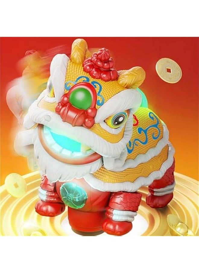 Chinese Lion Dance Toys, Electric Lion Dance with Lights and Music, Funny Shaking Heads Lion Dance Toys for Kids, Chinese New Year Decorations