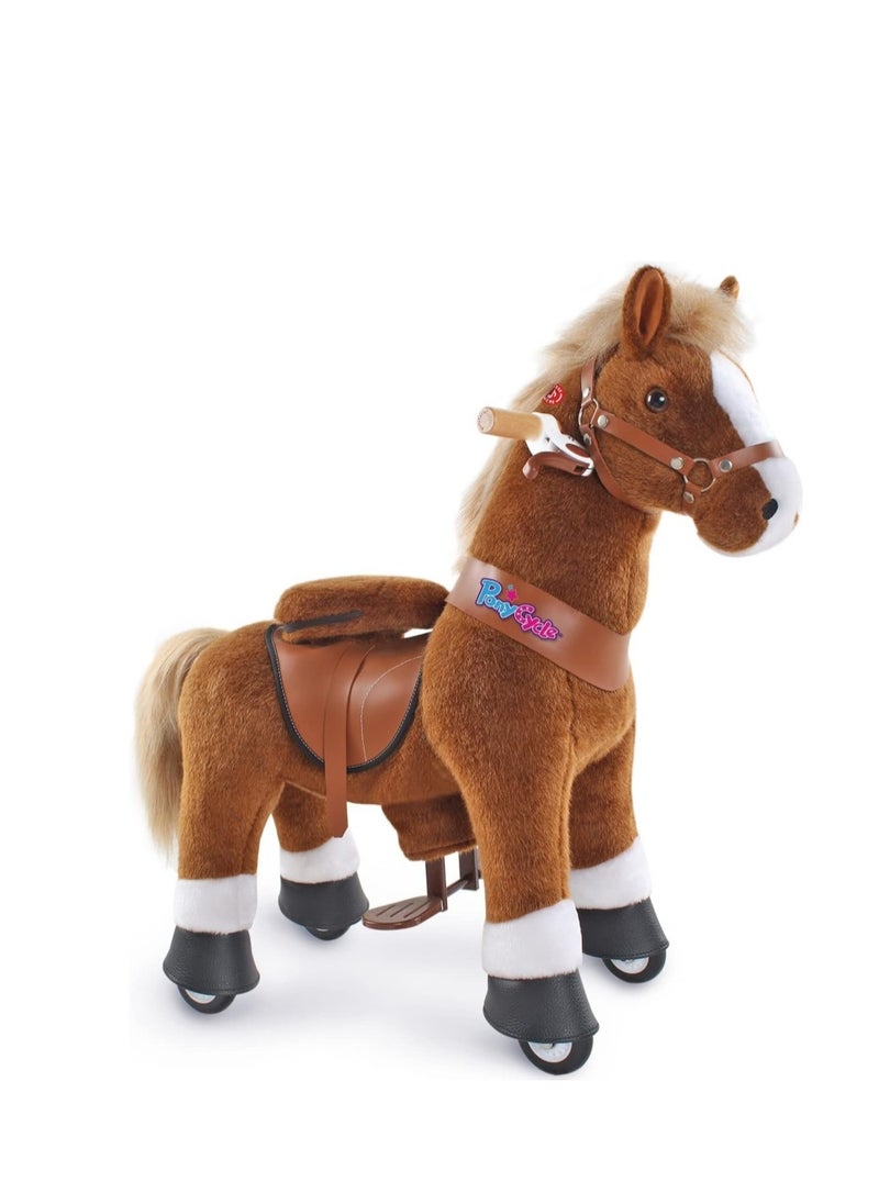 Official Licensed Kids Riding Horse Toy No Battery No Electricity Indoor and Outdoor best Gift for Kids 3 to 5 years-Choco Brown Small