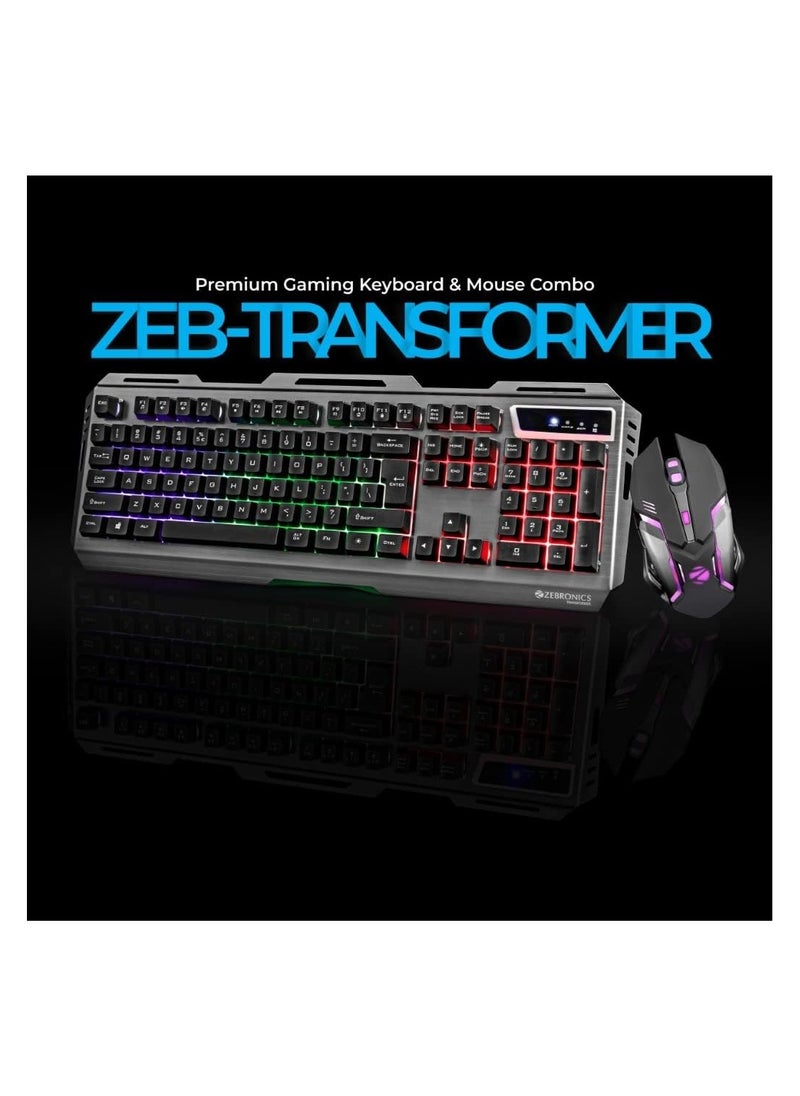 Zeb-Transformer Gaming Keyboard and Mouse Combo (USB, Braided Cable)