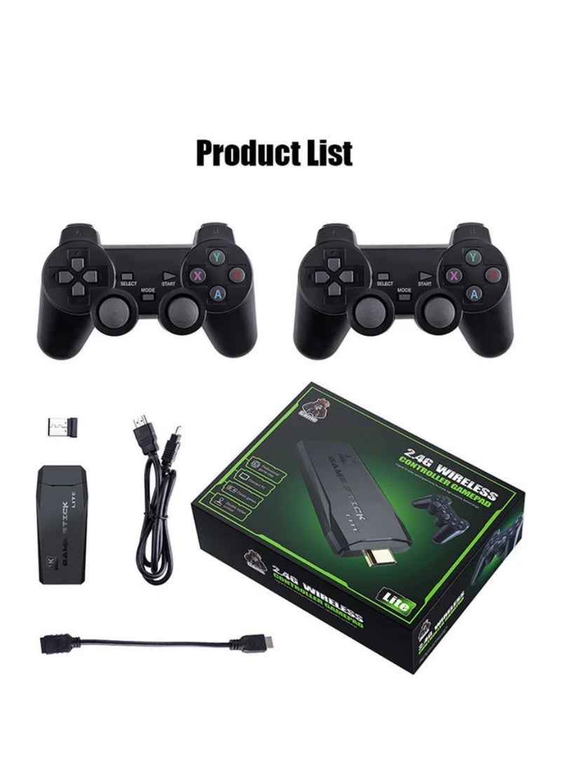 Game Console 4K HD Video Game Console 2.4G Dual Wireless Controller, Classic 64GB Retro TV Game Console 10000 Game Stick