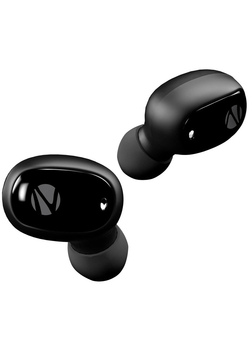Zeb-Sound 1 TWS Earbuds with BT5.0, Up to 12H Playback, Touch Controls, Voice Assistant, Splash Proof Type C Portable Charging Case, Wireless