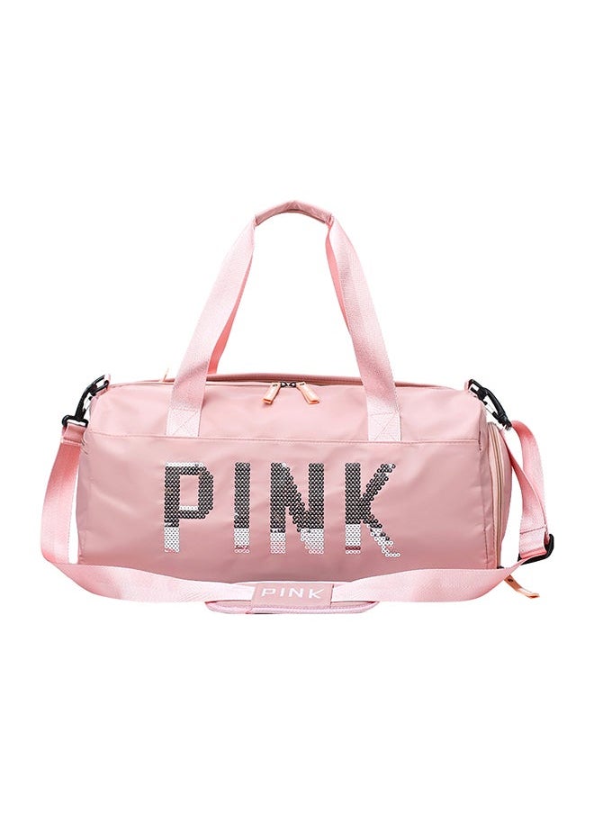 Sweet Ladylike Fashion Sports Plain Duffel Bag Pink/Black/White