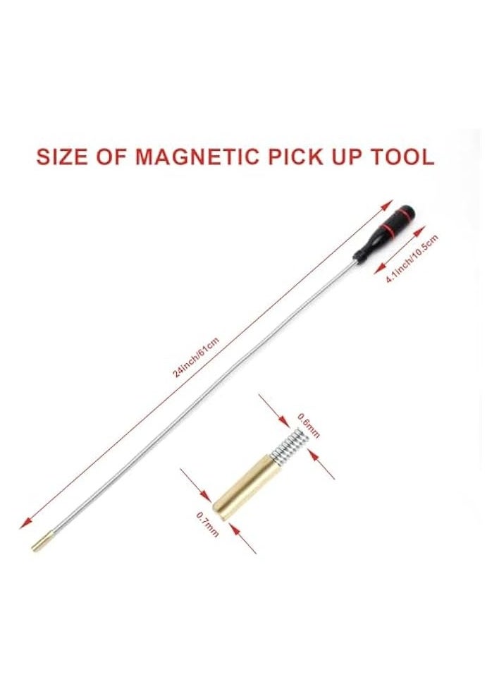 Magnetic Pick-Up Tools, 2 Pack Bendable and Flexible Magnet Tool, 24 Inch Versatile Magnet Sweeper for Difficult-to-Reach Home Sink Drains, Car Keys, Bolts, Screws