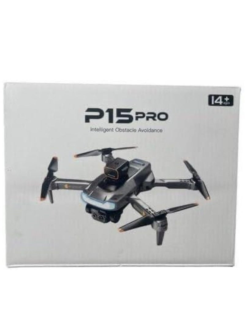 P15 Pro Drone with 1080P HD Camera – WiFi FPV Live Streaming, Smart Altitude Hold, Gesture & Voice Control, 360° Flips, One-Key Return, Headless Mode, Long Battery Life, Foldable & Lightweight – Perfect for Beginners & Aerial Photography