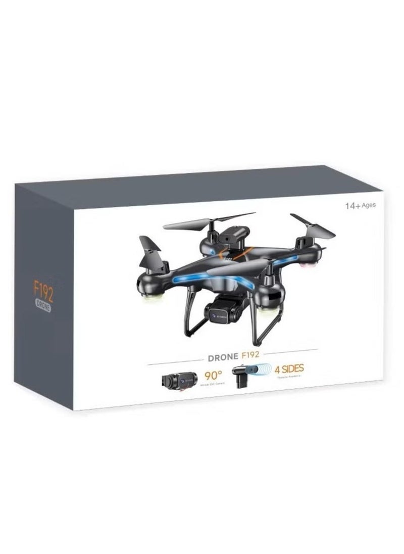 F192 Drone with HD Camera – 90° Remote ESC Camera, Optical Flow Positioning, Handless Mode, Altitude Mode, 360° Flip, WiFi, One Key Return, Obstacle Avoidance & LED Light