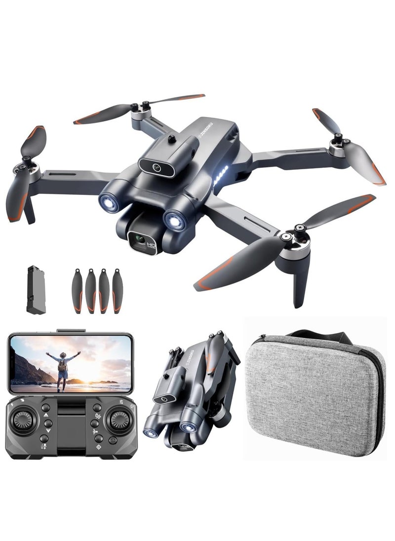 P12 Pro Multi-Feature Drone with 4K & 1080P Dual Camera – 120° Wide-Angle Lens, FPV WiFi Live Streaming, Smart Position Locking, Foldable & Lightweight, Remote Control, One-Key Return, Gesture & Voice Control – Perfect for Aerial Photography & Travel (Multicolor)