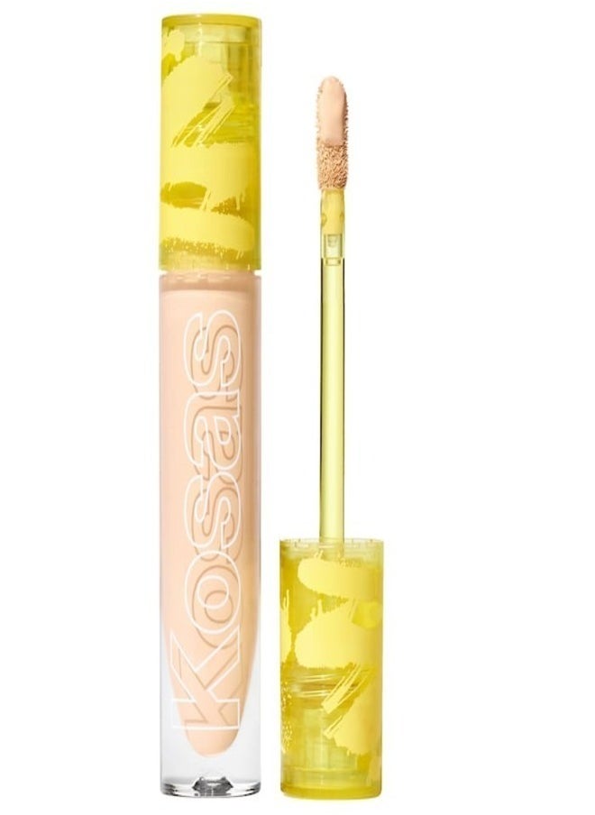 Kosas Revealer Super Creamy & Brightening Concealer with Caffeine & Hyaluronic Acid, Tone 03 W - Light With Subtle Golden Undertones 5g - Medium to Full Coverage