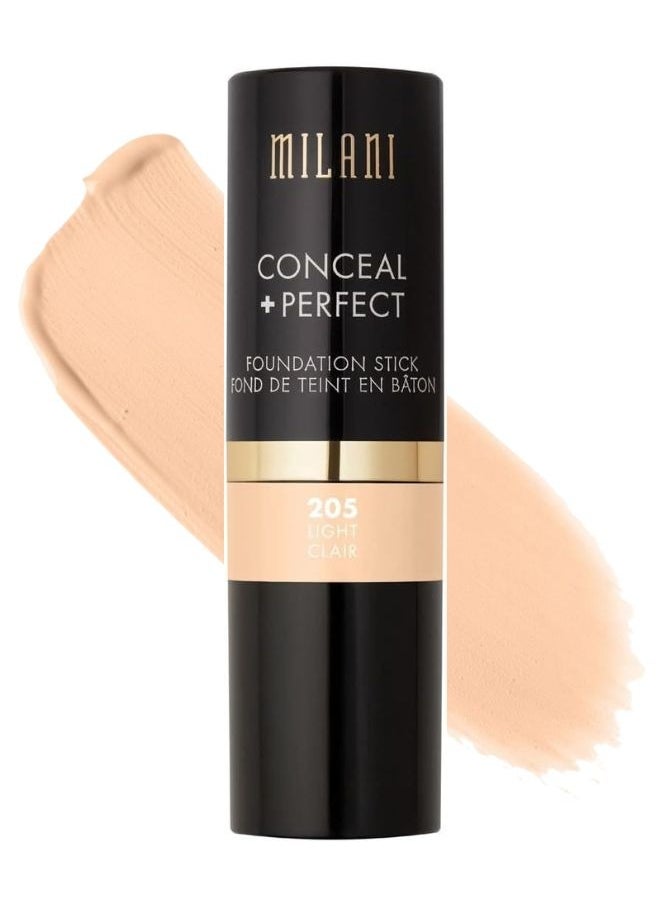 Milani Conceal + Perfect Foundation Stick - 205 Light Clair (0.46 Ounce) Vegan, Cruelty-Free Cream Foundation - Cover Under-Eye Circles, Blemishes & Skin Discoloration for a Flawless Finish