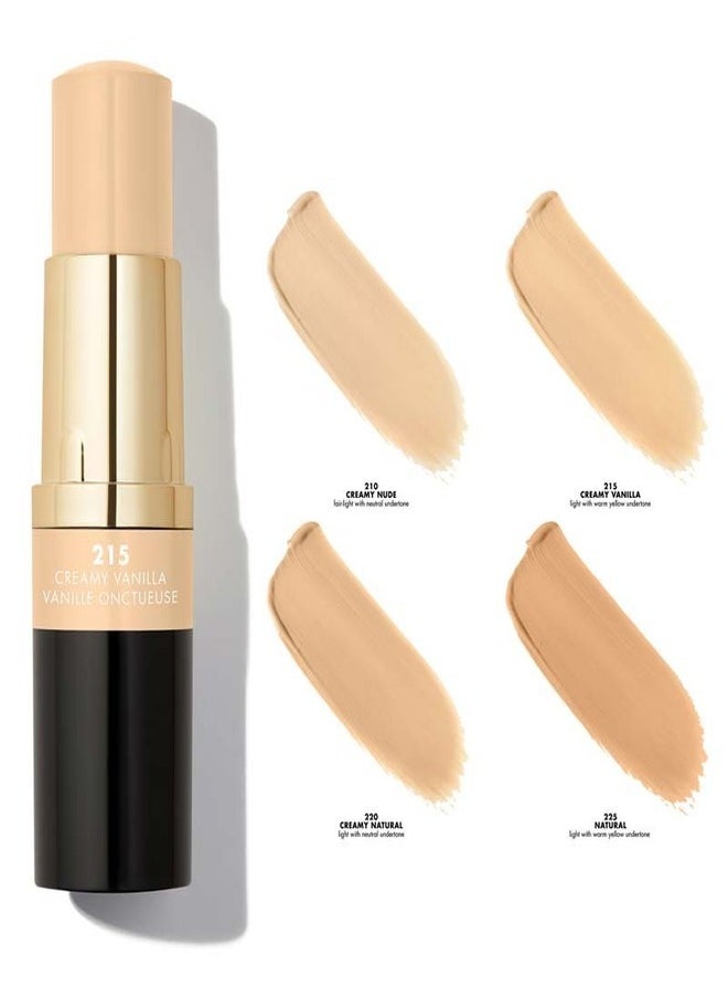 Milani Conceal + Perfect Foundation Stick - 215 Creamy Vanilla (0.46 Ounce) Vegan, Cruelty-Free Cream Foundation - Cover Under-Eye Circles, Blemishes & Skin Discoloration for a Flawless Finish