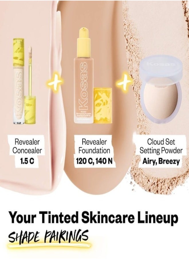 Kosas Revealer Super Creamy & Brightening Concealer with Caffeine & Hyaluronic Acid, Tone 2.5 C - Light With Cool Peach Undertones 5g - Medium to Full Coverage