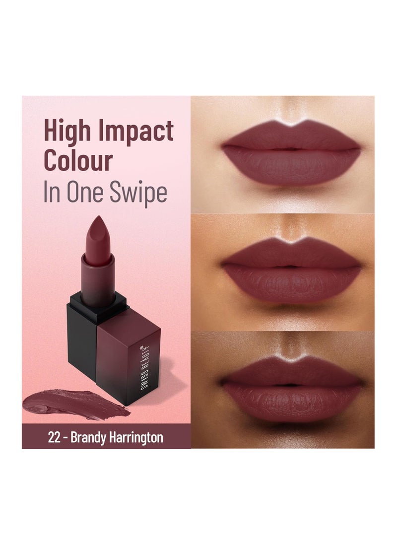 Swiss Beauty Hd Matte Pigmented Smudge Proof Lipstick | Creamy Matte Long Stay Lipstick | 3.5G