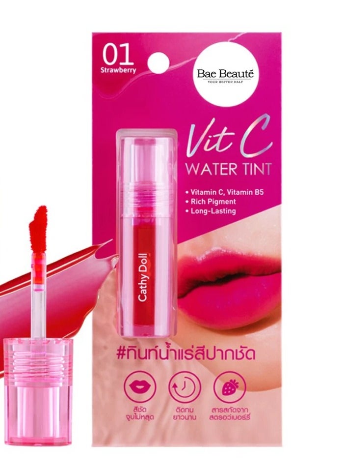 Cathy Doll Strawberry Lip Tint – Vitamin C & B5 Infused Water Tint (3g)