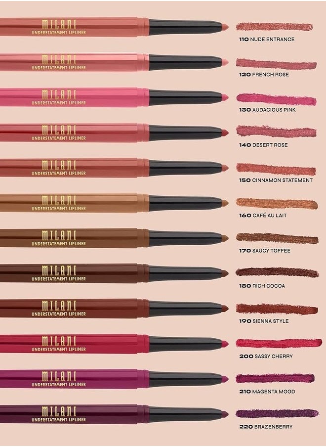 Milani Understatement Lipliner - 130 Audacious Pink – Long-Lasting, Creamy & Smudge-Proof Lip Pencil for Precise Definition