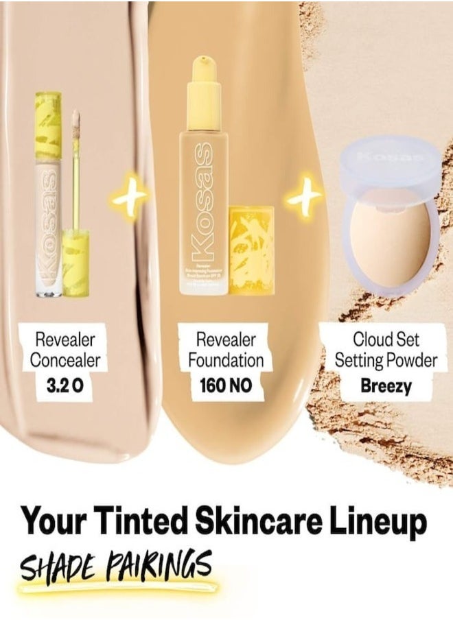 Kosas Revealer Super Creamy & Brightening Concealer with Caffeine & Hyaluronic Acid, Tone 3.5 W - Light+ With Golden Undertones 5g - Medium to Full Coverage