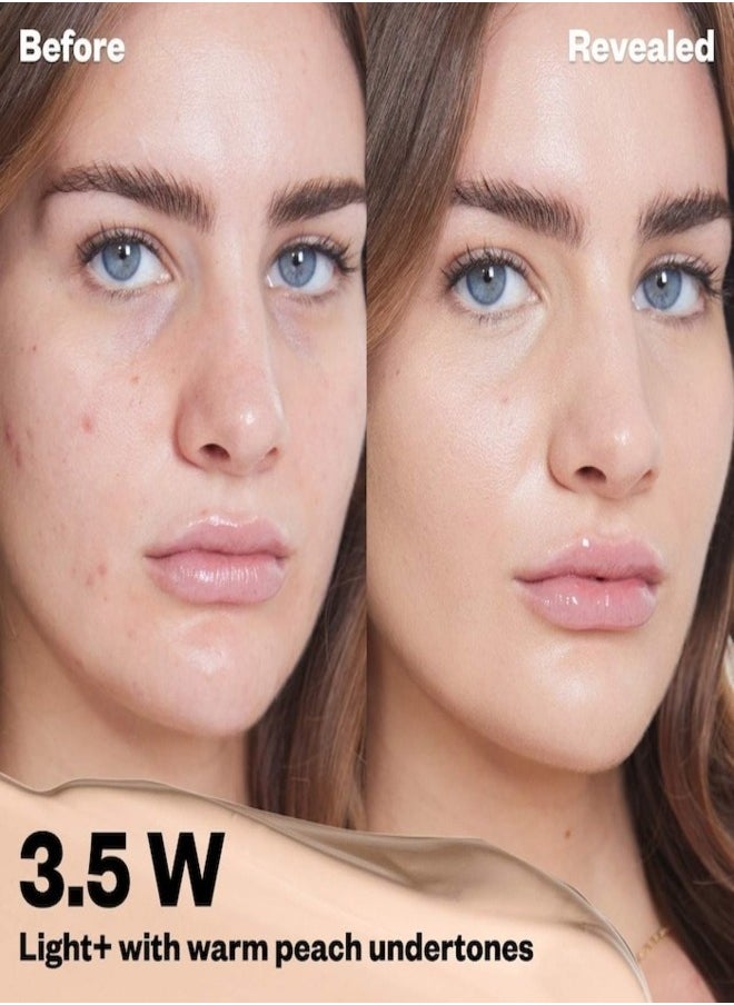 Kosas Revealer Super Creamy & Brightening Concealer with Caffeine & Hyaluronic Acid, Tone 3.5 W - Light+ With Golden Undertones 5g - Medium to Full Coverage