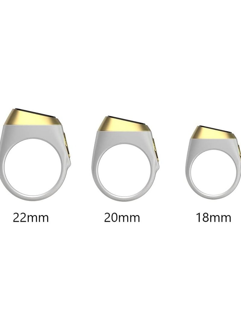 iQIBLA Smart Tasbih Zikr Ring, Muslim Prayer, Prayer Timing Reminder, Oled Display, Tasbih Counter, Smart Ring, Wearable Technology, Waterproof Space Grey 18MM Zikr Plus USB Cable (White)