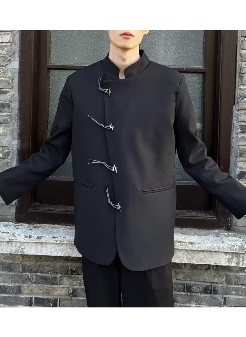 New Chinese Style Jacket With Stand-up Collar And Suit Jacket