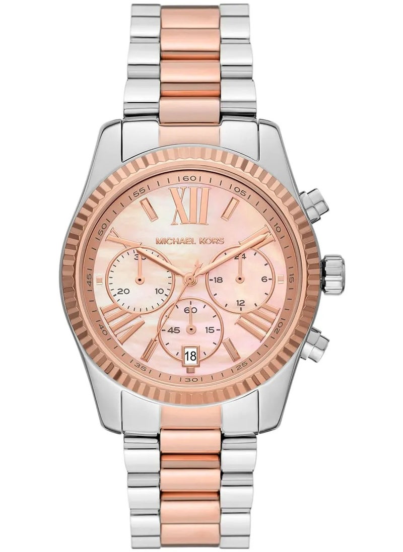 Michael Kors Lexington Chronograph Rose Gold-Tone Stainless Steel Watch MK7219