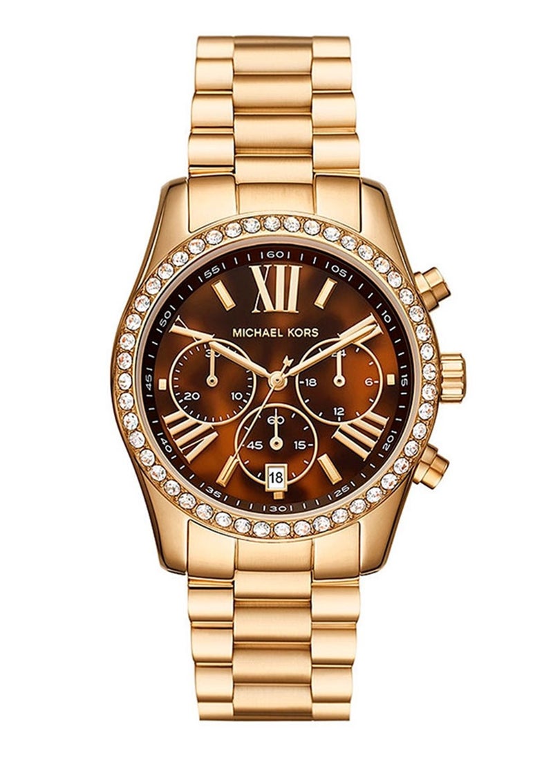 Women's Brown Chronograph Stainless Steel Watch MK7276