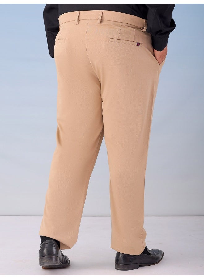 Khaki Men Regular Fit Casual Self Design Regular Chinos