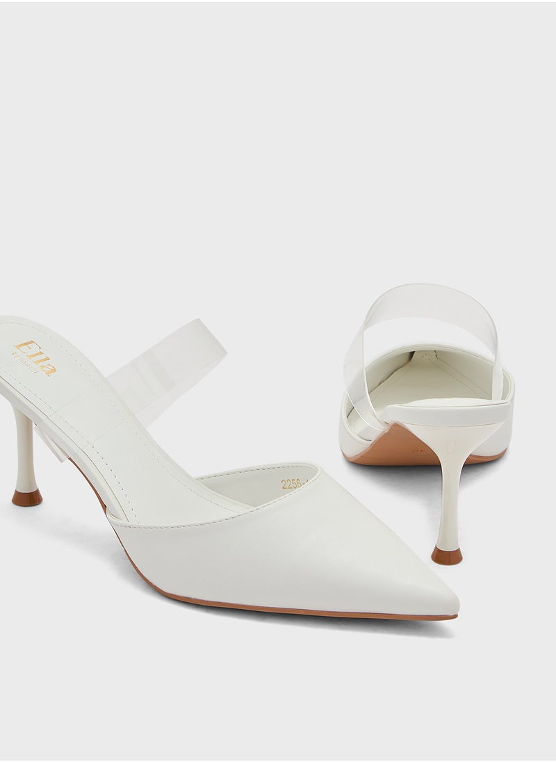 Clear Strap Pointy Pump