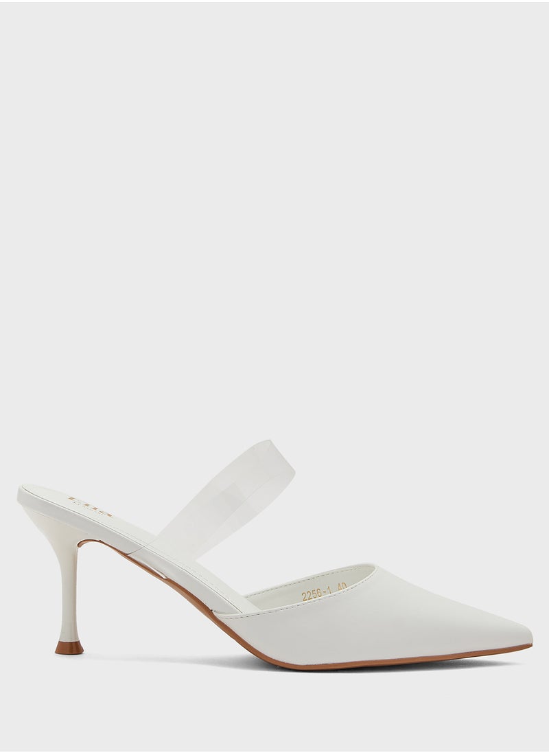 Clear Strap Pointy Pump