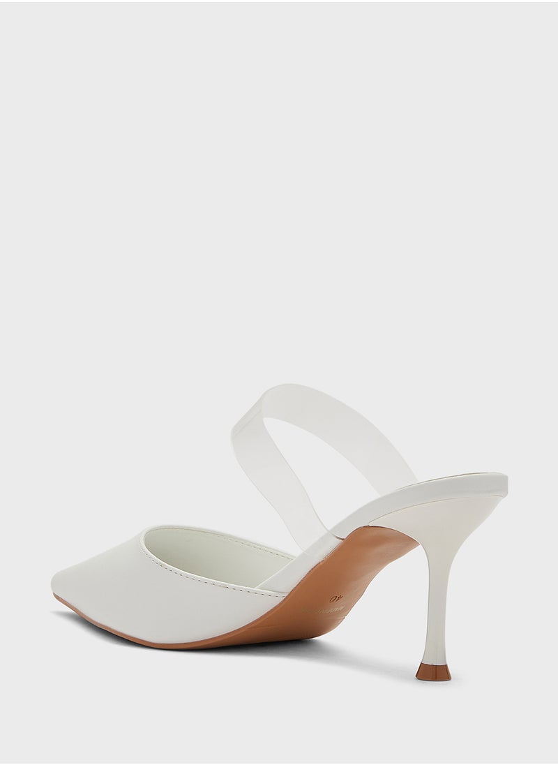 Clear Strap Pointy Pump