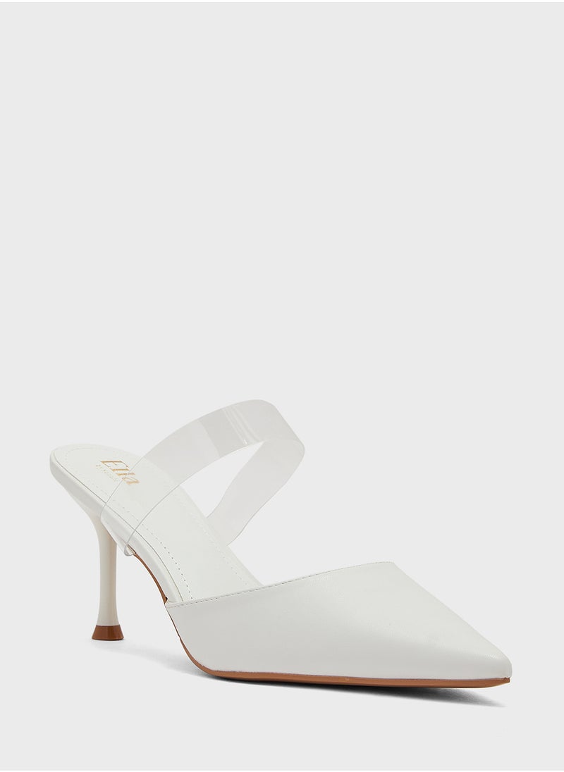 Clear Strap Pointy Pump