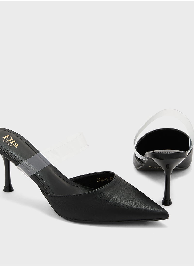 Clear Strap Pointy Pump