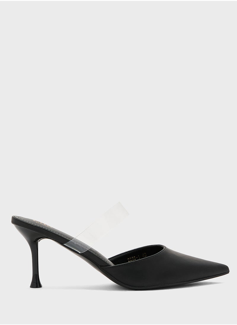 Clear Strap Pointy Pump