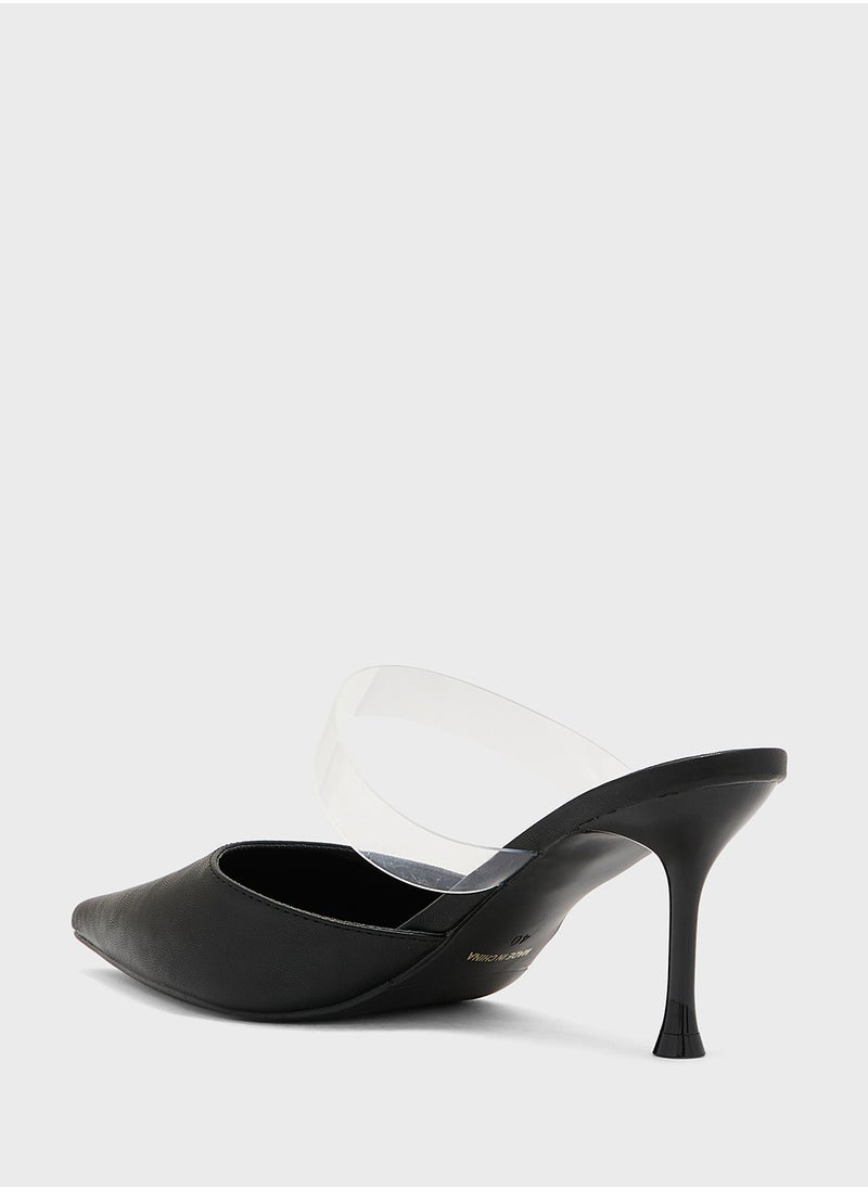 Clear Strap Pointy Pump