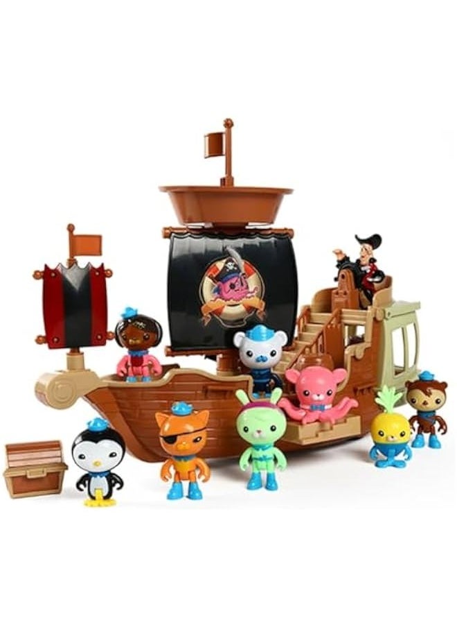 Pirate Ship Set Barnacles Kwazii Cartoon Action Figures Toy Kids